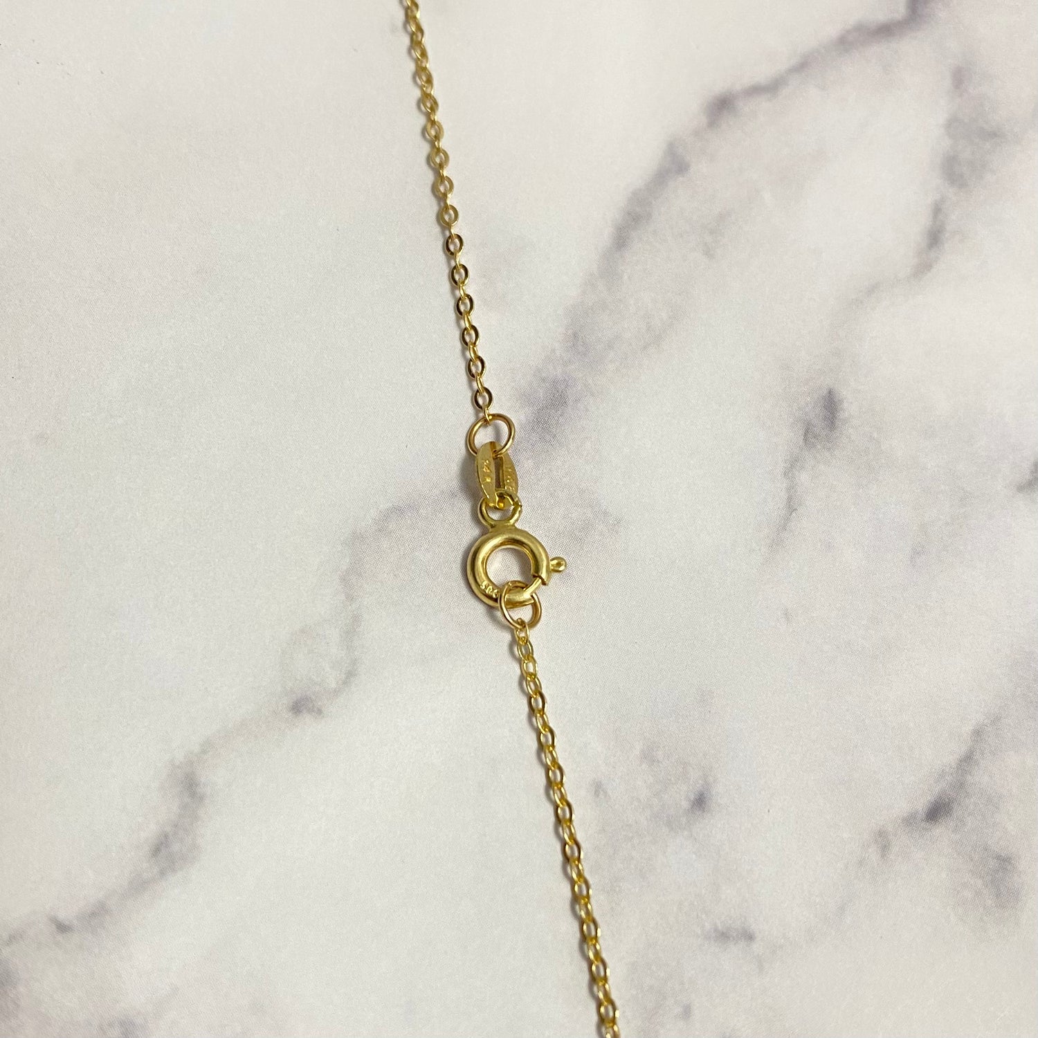 14K Yellow Gold Letter N Jewelry Set / 1.7gr / 1.2mm / 18in