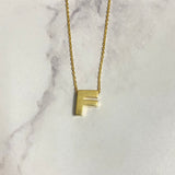 14K Yellow Gold Letter F Jewelry Set / 1.5gr / 1.2mm / 18in