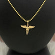 18K Yellow Gold Medical Symbol Pendant / 1.1gr