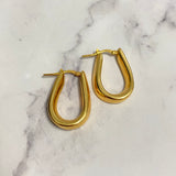 14K Yellow Gold Vintage Hoop Earrings / 3gr / 1in