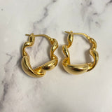 14K Yellow Gold Vinatge Hoop Earrings / 4gr / 1in