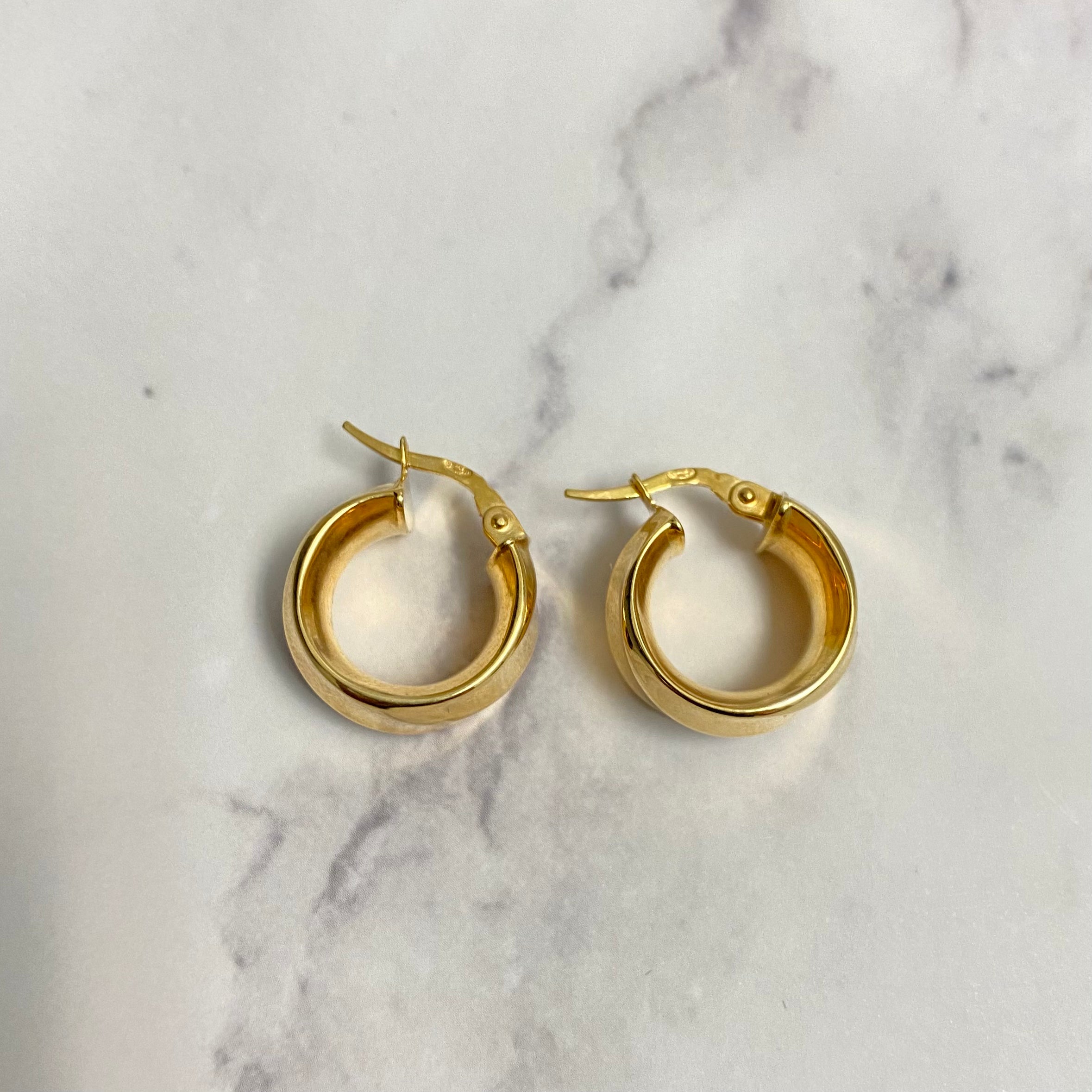 14K Yellow Gold Vintage Hoop Earrings / 3.1gr / 0.7in