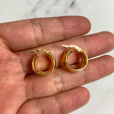 14K Yellow Gold Vintage Hoop Earrings / 3.1gr / 0.7in