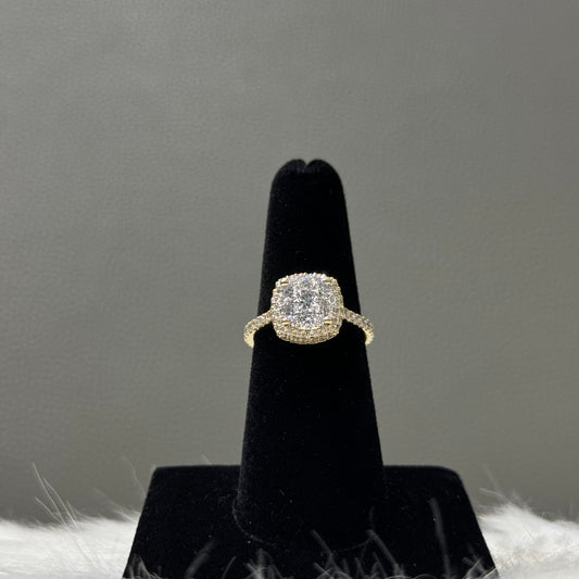 14K Yellow Gold Diamond Luxury Engagement Ring 1.45Ct Dia / 4.1gr / Size 7