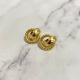 14K Yellow Gold Vintage Stud Earrings / 2.7gr