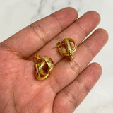 14K Yellow Gold Vintage Stud Earrings / 2.7gr