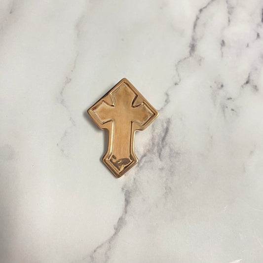 10K Rose Gold Cross Pendant / 12.3gr / 1.5in