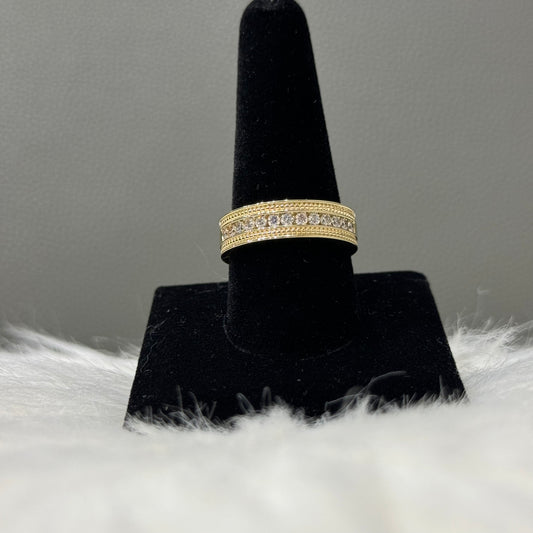 10K Yellow Gold Diamond Fashion Engagement Ring 0.50Ct Dia / 6.8gr / Size 10