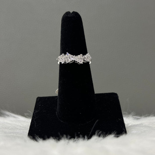 14K White Gold Diamond Hearts Engagement Ring 0.50Ct Dia / 2.9gr / Size 7