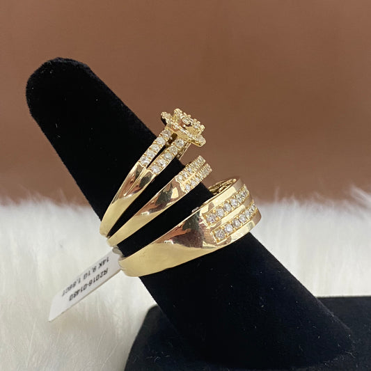 14K Yellow Gold Diamond Luxury Flower Engagement Ring 1.86Ct Dia / 9.1gr / Size 7W/10M