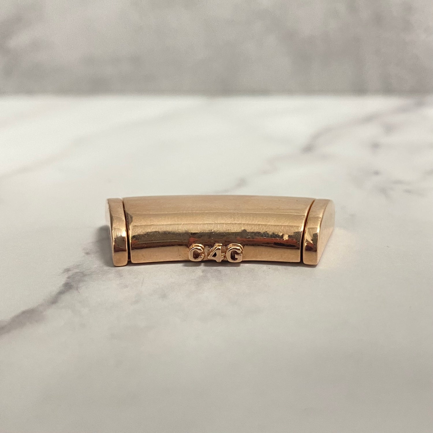 14K Rose Gold Plain Sleek Lock / 24.1gr / 17mm / 1.5in