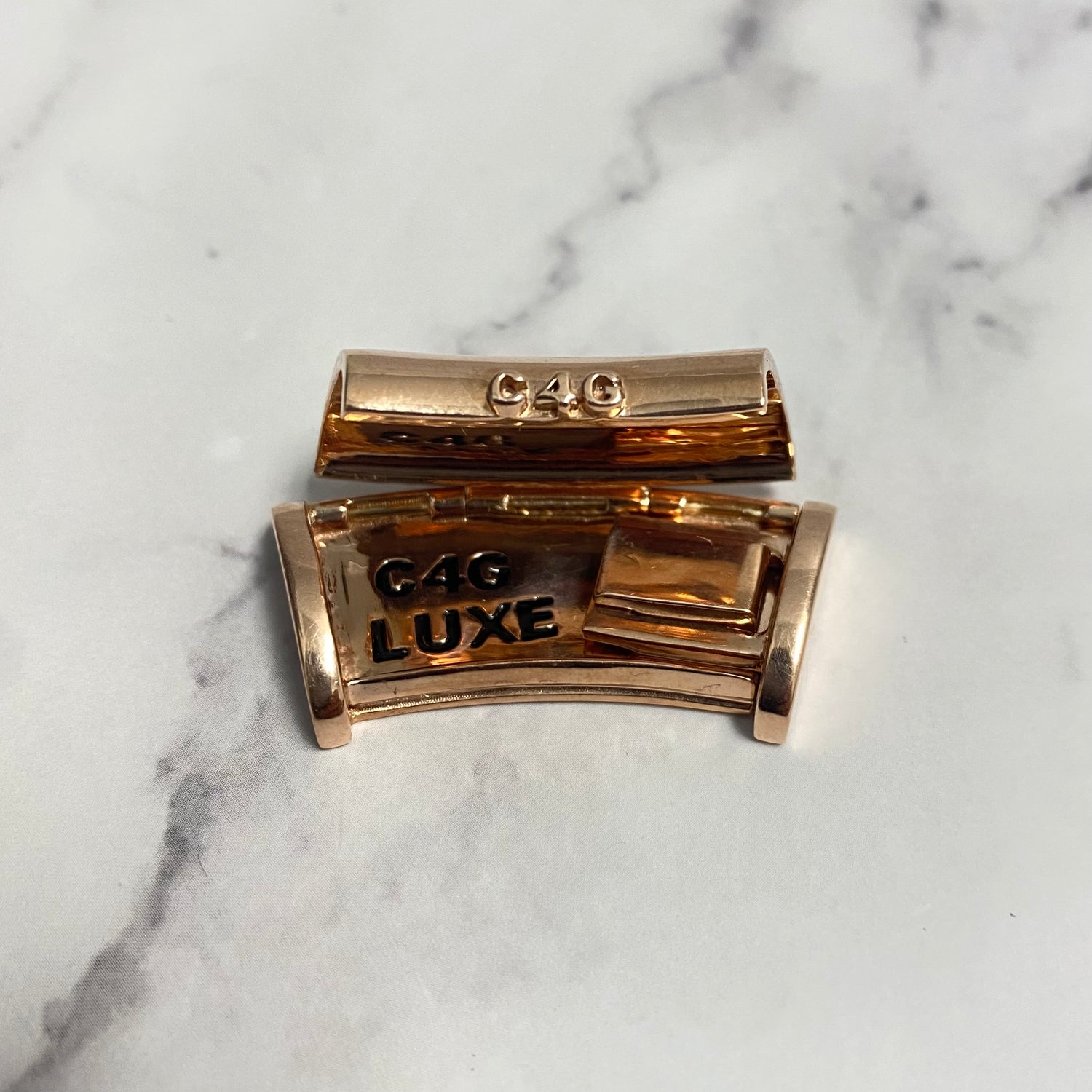 14K Rose Gold Plain Sleek Lock / 24.1gr / 17mm / 1.5in