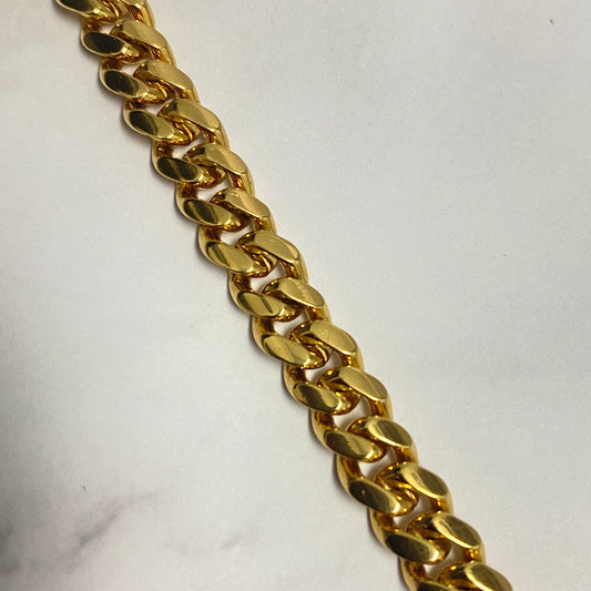 14K Yellow Gold Named Cuban Links Bracelet / 30.3gr / 7mm / 8in