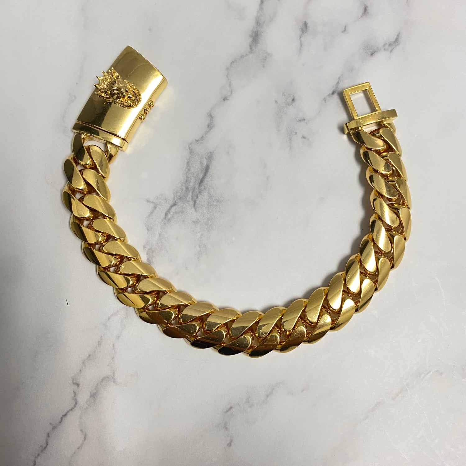 14K Yellow Gold Cuban Links Bracelet / 152.5gr / 14.8mm / 9in