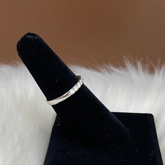 14k  Diamond Fashion Engagement Ring White Gold / 2gr / Size 6