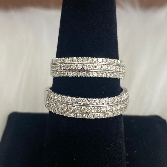 14K White Gold Diamond Luxury Engagement Ring Ct Dia / 5.8gr / Size 7W/10M