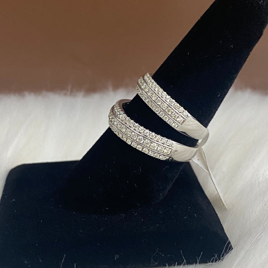 14K White Gold Diamond Luxury Engagement Ring Ct Dia / 5.8gr / Size 7W/10M