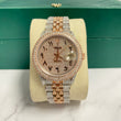 36Mm Bustdown Diamonds Rolex 2 Tone Rose Arabic Numbers Quick Set