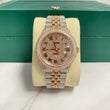 36Mm Bustdown Diamonds Rolex 2 Tone Rose Roman Numbers Quick Set