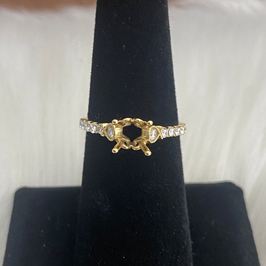 14K Yellow Gold Diamond Fashion Wedding Setting No Stone Engagement Ring 0.40Ct Dia / 2.5gr / Size 6