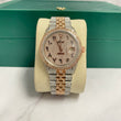 36Mm Bustdown Diamonds Rolex 2 Tone Rose Arabic Numbers Non-Quick