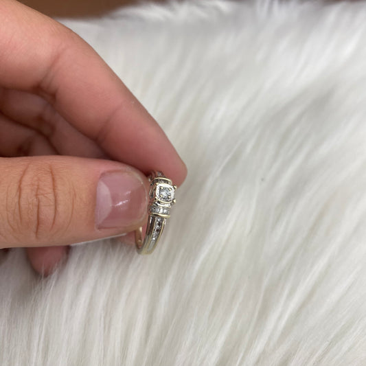 14K White Gold Diamond Luxury Engagement Ring Ct Dia  / 3.2gr / Size 7