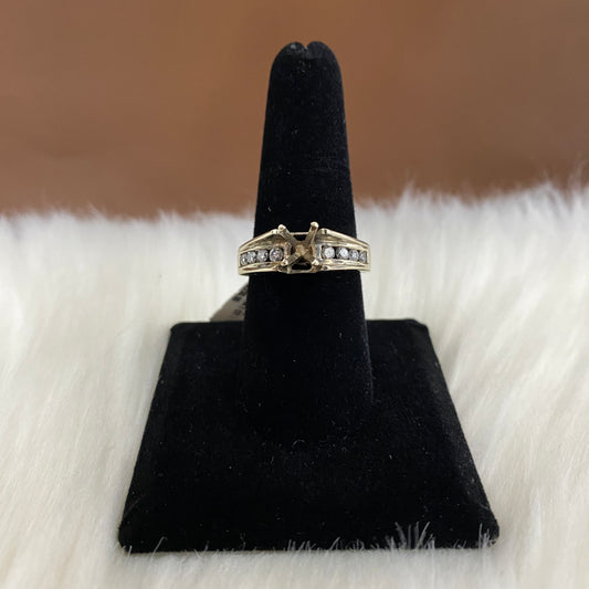 10K White Gold Diamond Fashion Wedding Setting No Stone Engagement Ring 1Ct Dia / 5.1gr / Size 8