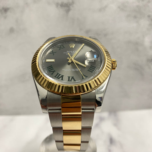 Rolex Datejust 41Mm 18K Yellow Gold And Stainless Steel 116333 Wimblendon Dial Oyster 2021