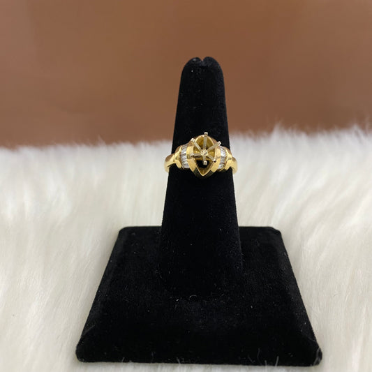 14K Yellow Gold Diamond Fashion Wedding Setting No Stone Engagement Ring Ct Dia / 7.1gr / Size 6
