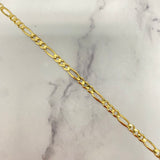 14K Yellow Gold Figaro Anklet / 3.8gr / 3mm / 10in