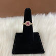 18K Yellow Gold Lone Halo Ring With Pink/White Zircons / 4.3gr / Size 5.5