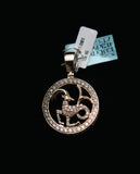 Aries Sign Pendant 10K Yellow Gold With Diamond / 5.5gr