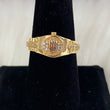 18K Yellow Gold Crown Ring With Zircons / 5gr / Size 7.5