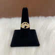 18K Yellow Gold Horse Ring With Zircons / 6.3gr / Size 9