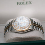 Rolex Date Just 36Mm Dia Bezel Dia Roman Dial Two Tone 18K Jubilee Band