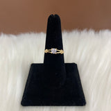 18K Yellow Gold Fashion Ring With Zircons / 2gr / Size 7