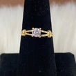 18K Yellow Gold Fashion Ring With Zircons / 2gr / Size 7