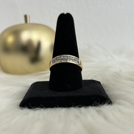 14K Yellow Gold Diamond Fashion Engagement Ring Ct Dia / 6gr / Size 10