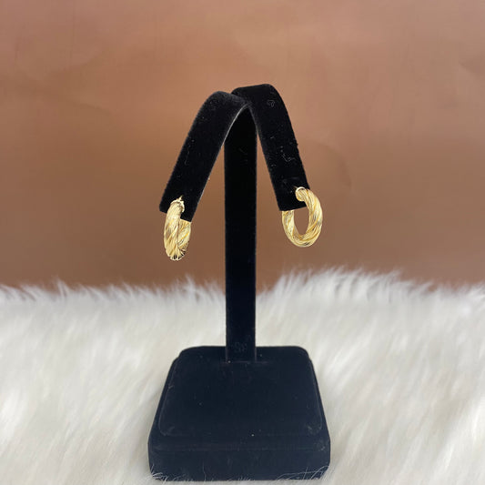 18K Yellow Gold Luxury Hoop Earrings / 3gr