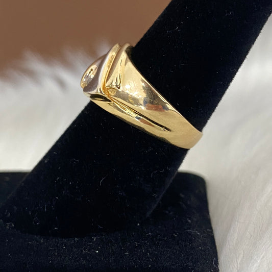 18K Yellow - White Gold Luxury Ring / 4.4gr / Size 7