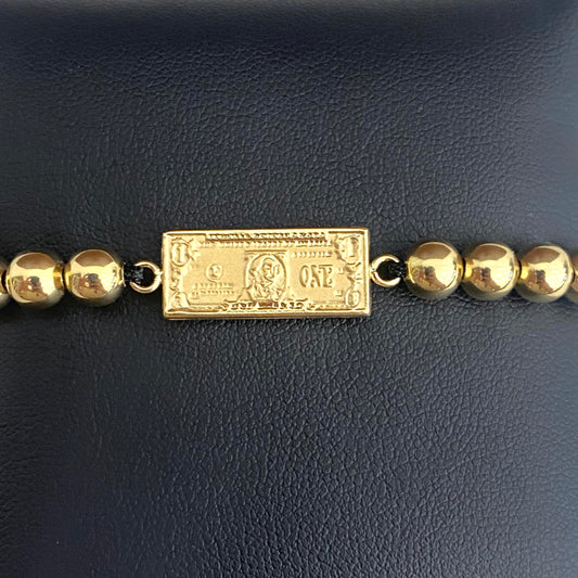 18K Yellow Gold Tejido Bill Bracelet Adjustable / 2.86gr