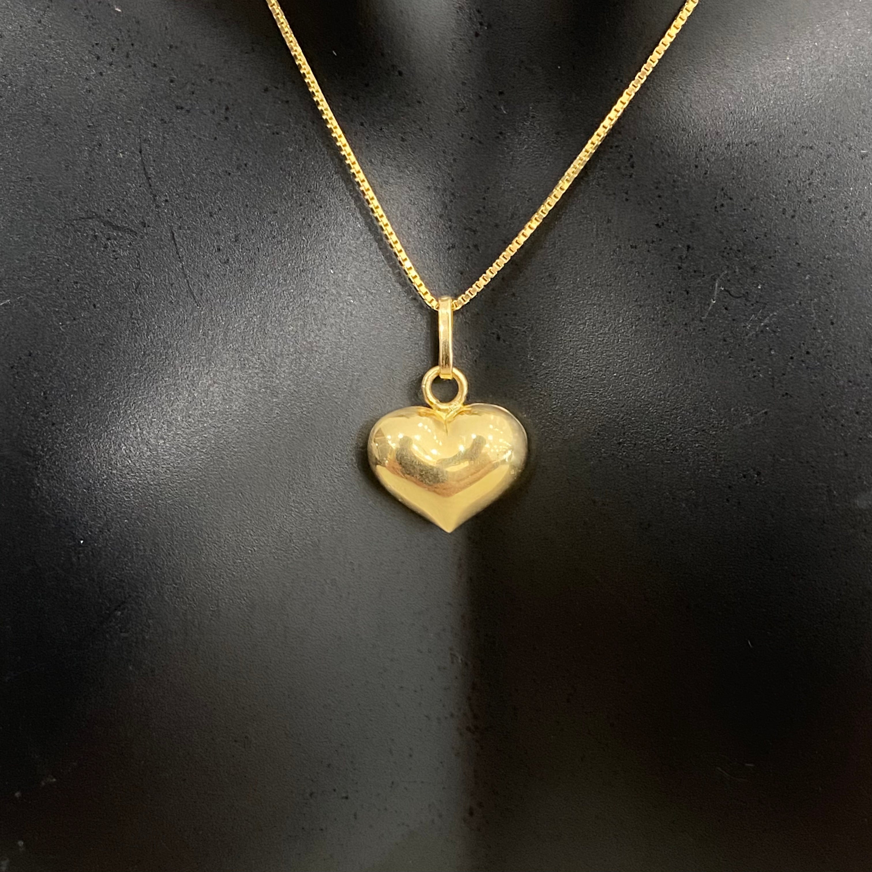 18K Yellow Gold Heart Jewelry Set / 1.45gr / 15in