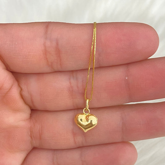 18K Yellow Gold Heart Jewelry Set / 1.45gr / 15in