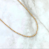 18K Three Colour Gold Military Balls Diamond Cut Chain / 21gr / 3mm / 24.5in