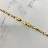 18K Three Colour Gold Military Balls Diamond Cut Chain / 26.1gr / 3.8mm / 24in