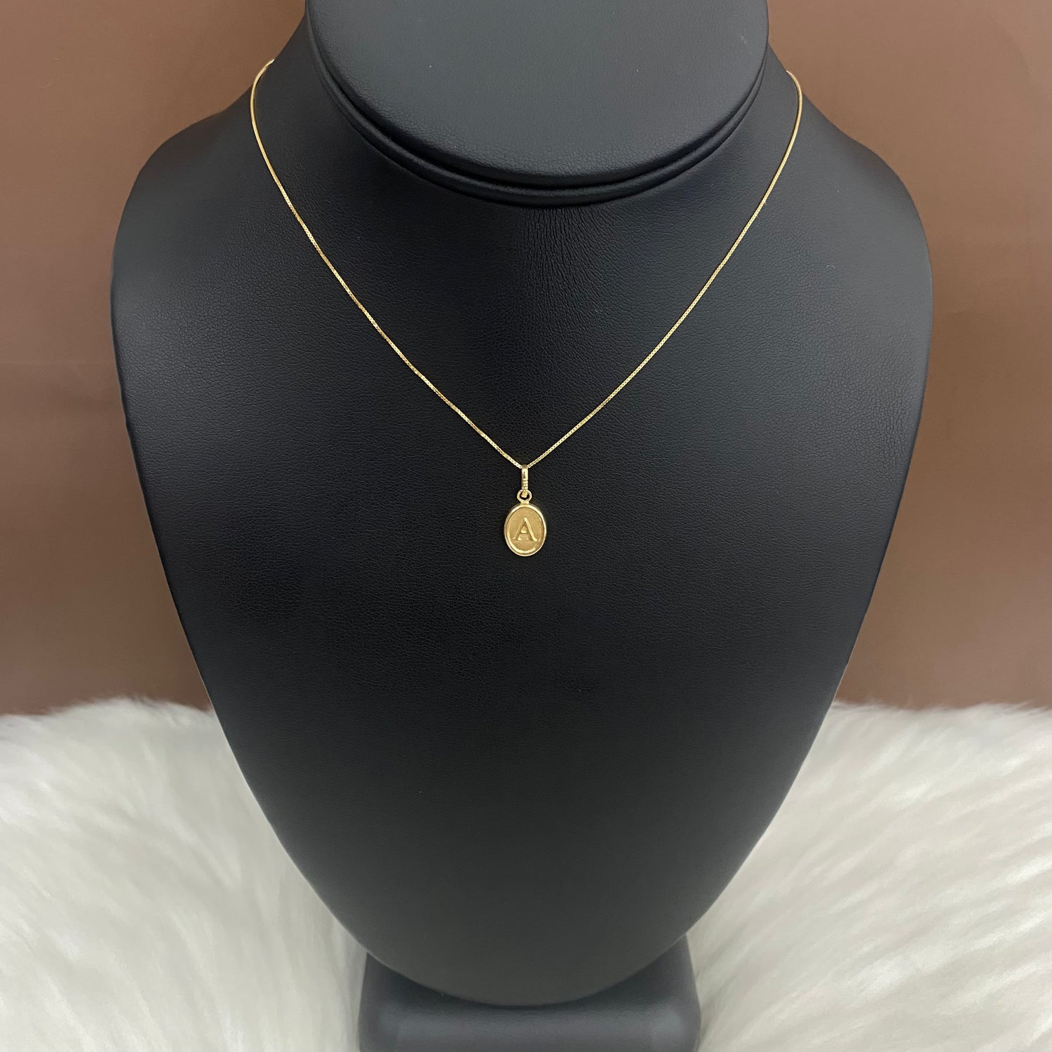 18K Yellow Gold Letter A Jewelry Set / 1.67gr / 0.6mm / 20in