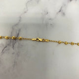 18K Yellow Gold Rustic Cylinder-Military Balls Diamond Cut Chain Colored Rubber / 8.1gr / 4mm / 18in