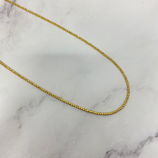 18K Yellow Gold Military Balls Diamond Cut Chain / 5.7gr / 1.6mm / 18in