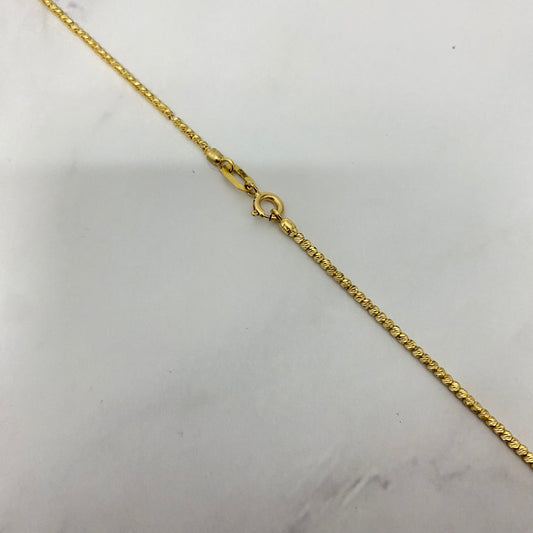 18K Yellow Gold Military Balls Diamond Cut Chain / 5.7gr / 1.6mm / 18in