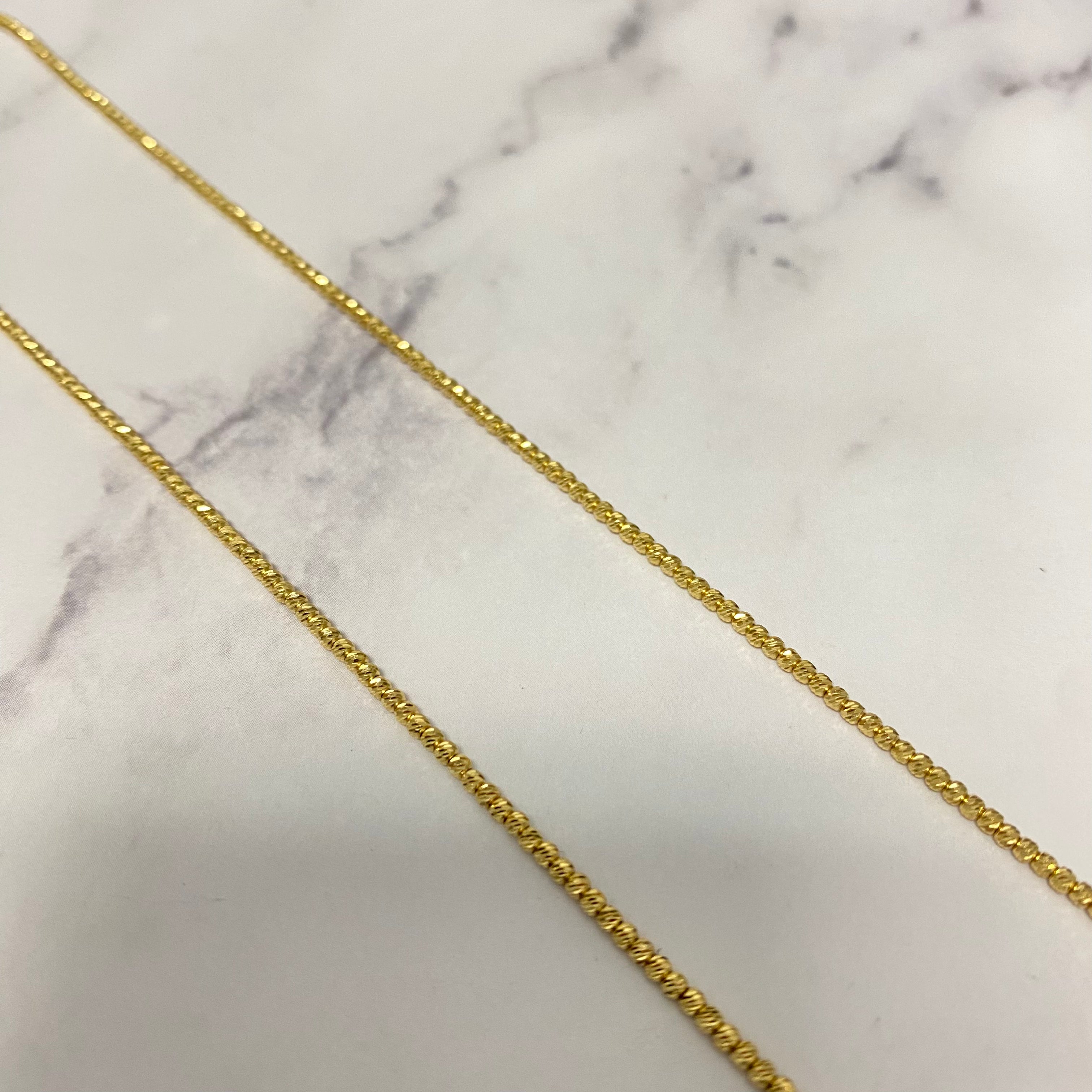 18K Yellow Gold Military Balls Diamond Cut Chain / 5.7gr / 1.6mm / 18in